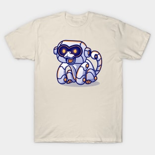 Cute Monkey Robot Cartoon T-Shirt